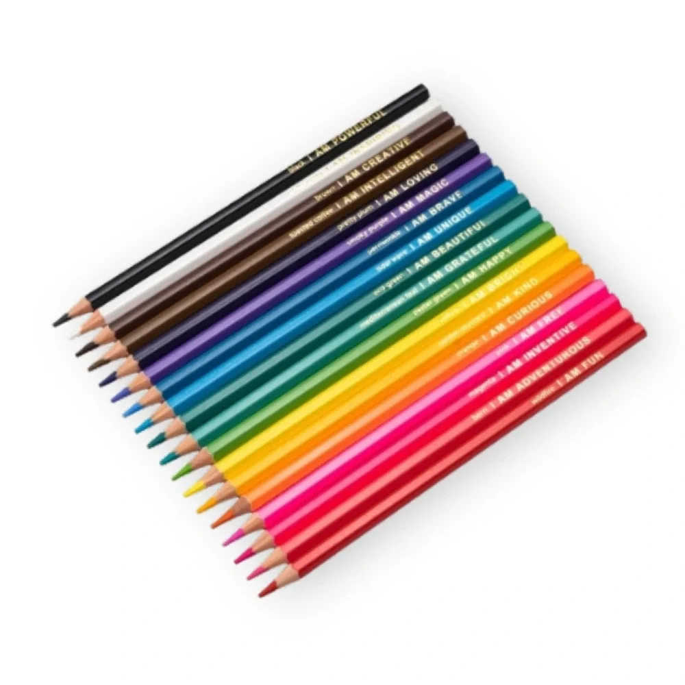 High Quality 18 Colored Pencils Set Kids Confidence Positivity Affirmations